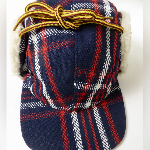 Duluth Trading Company Burly Cotton Plaid Earflap Trapper Hat Sherpa Fleece NWT - Picture 5 of 11